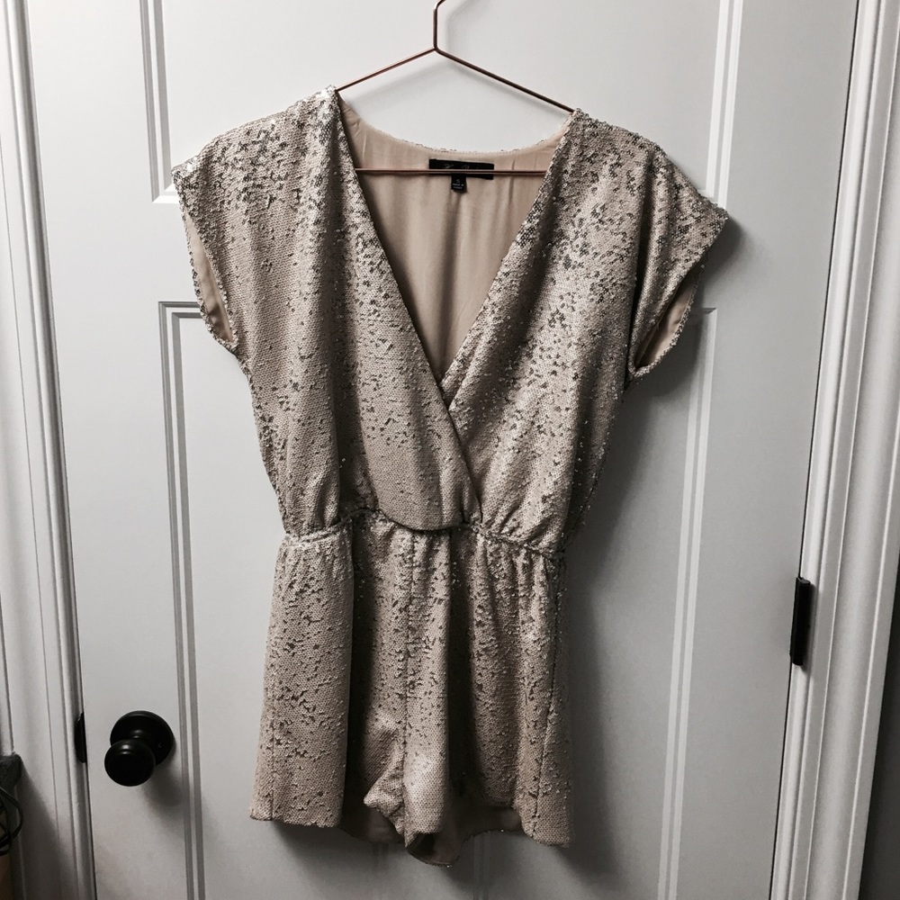 Color changing ivory sequin romper